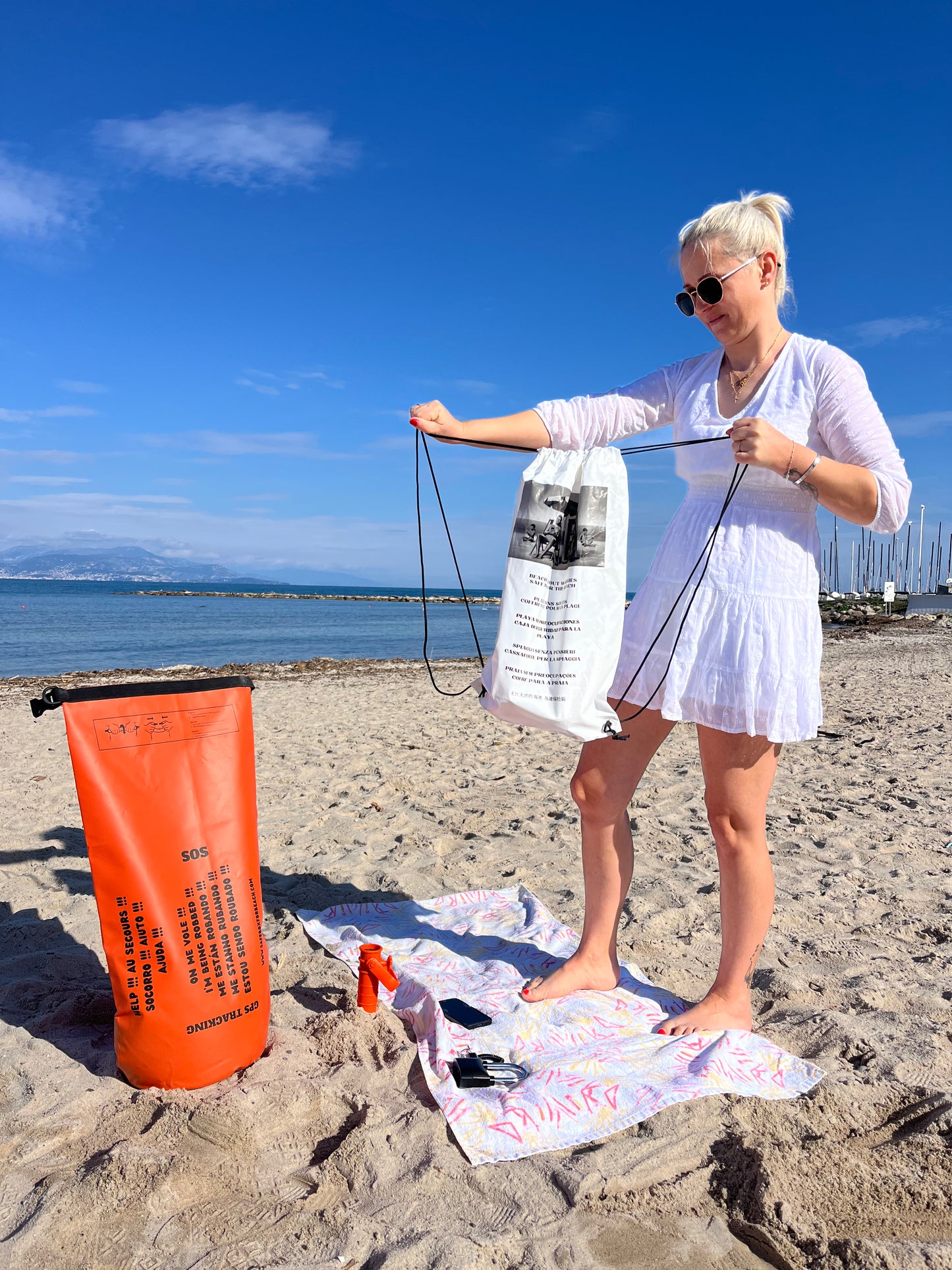 Safebox for Beach – Coffre-fort de plage sécurisé avec alarme, cadenas & sac étanche 30L
