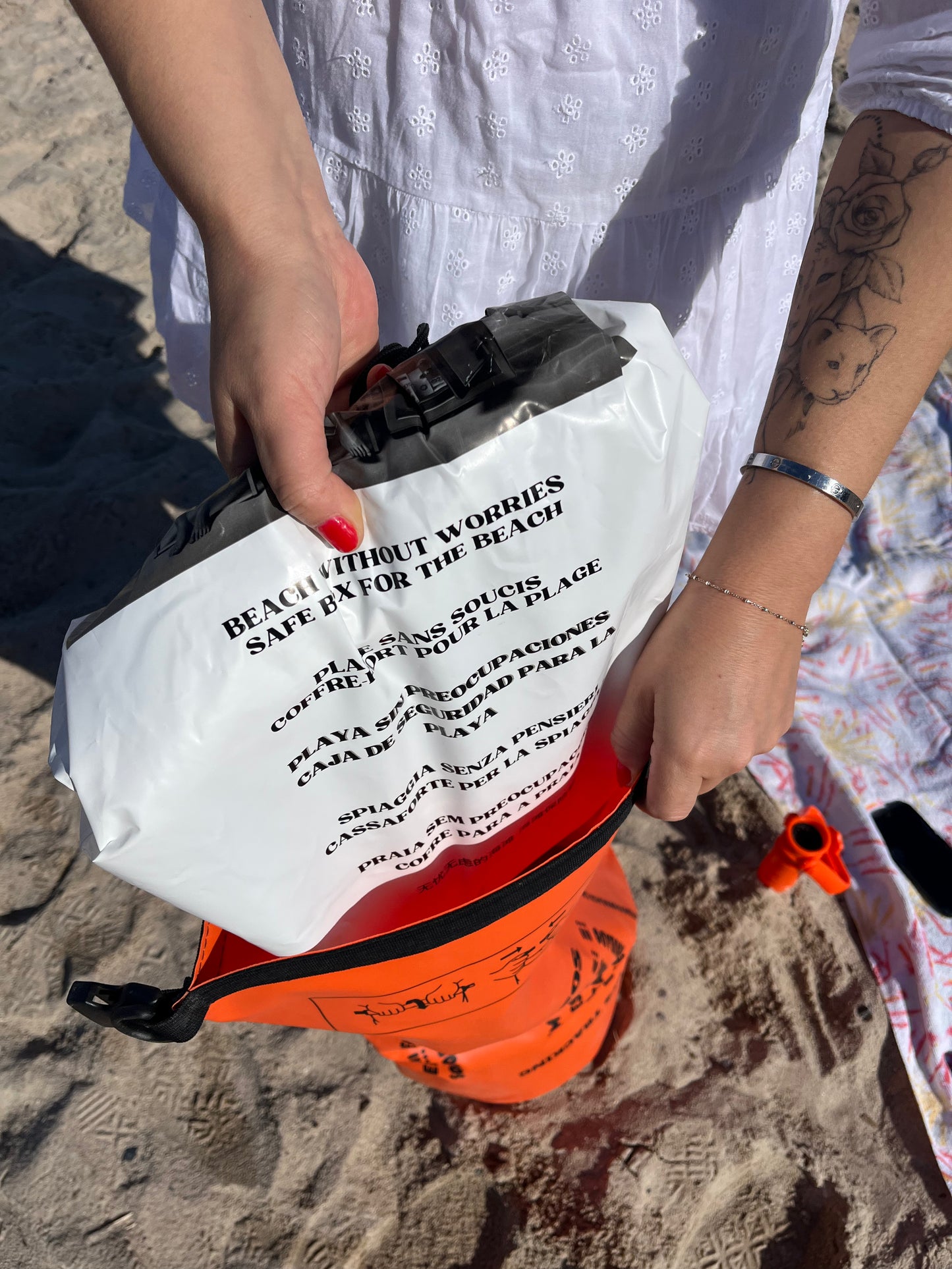Safebox for Beach – Coffre-fort de plage sécurisé avec alarme, cadenas & sac étanche 30L