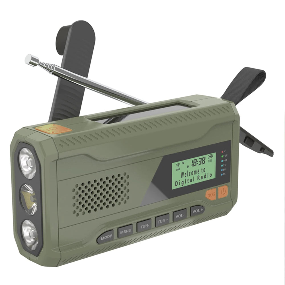 Radio d’urgence DAB/FM solaire & dynamo 4500mAh avec lampe LED