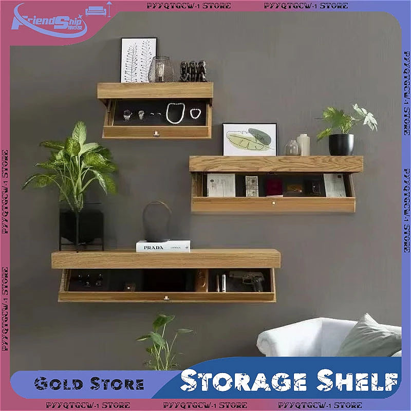 Étagère murale avec rangement secret en bois – déco et sécurité