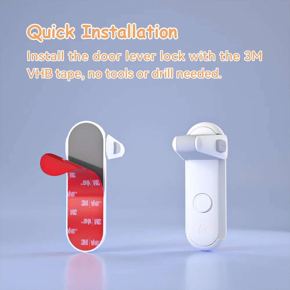 Serrures de Sécurité pour Porte - Verrou pour Enfants et Animaux avec Installation Adhésive 3M