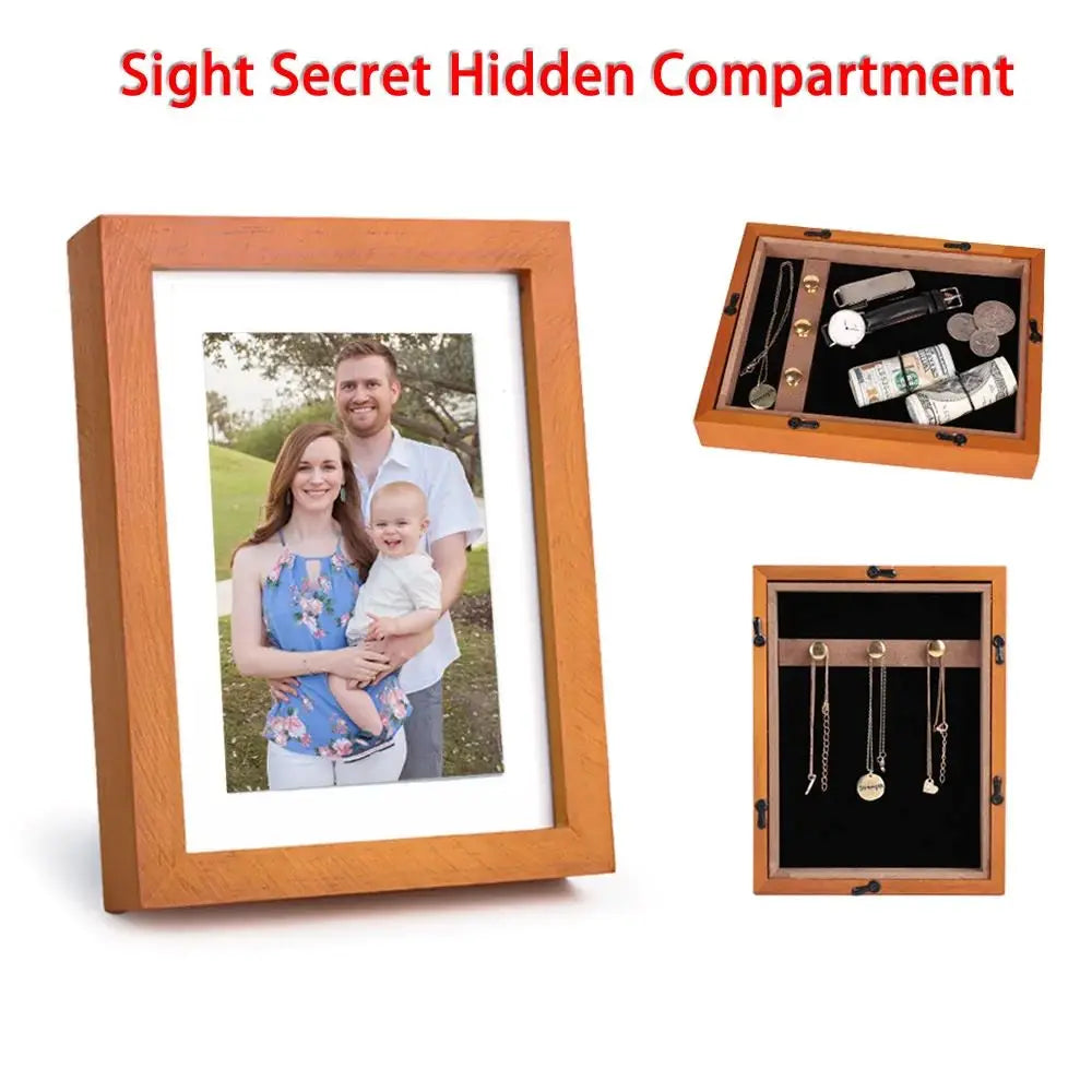 Cadre photo cachette – Compartiment secret pour bijoux & argent