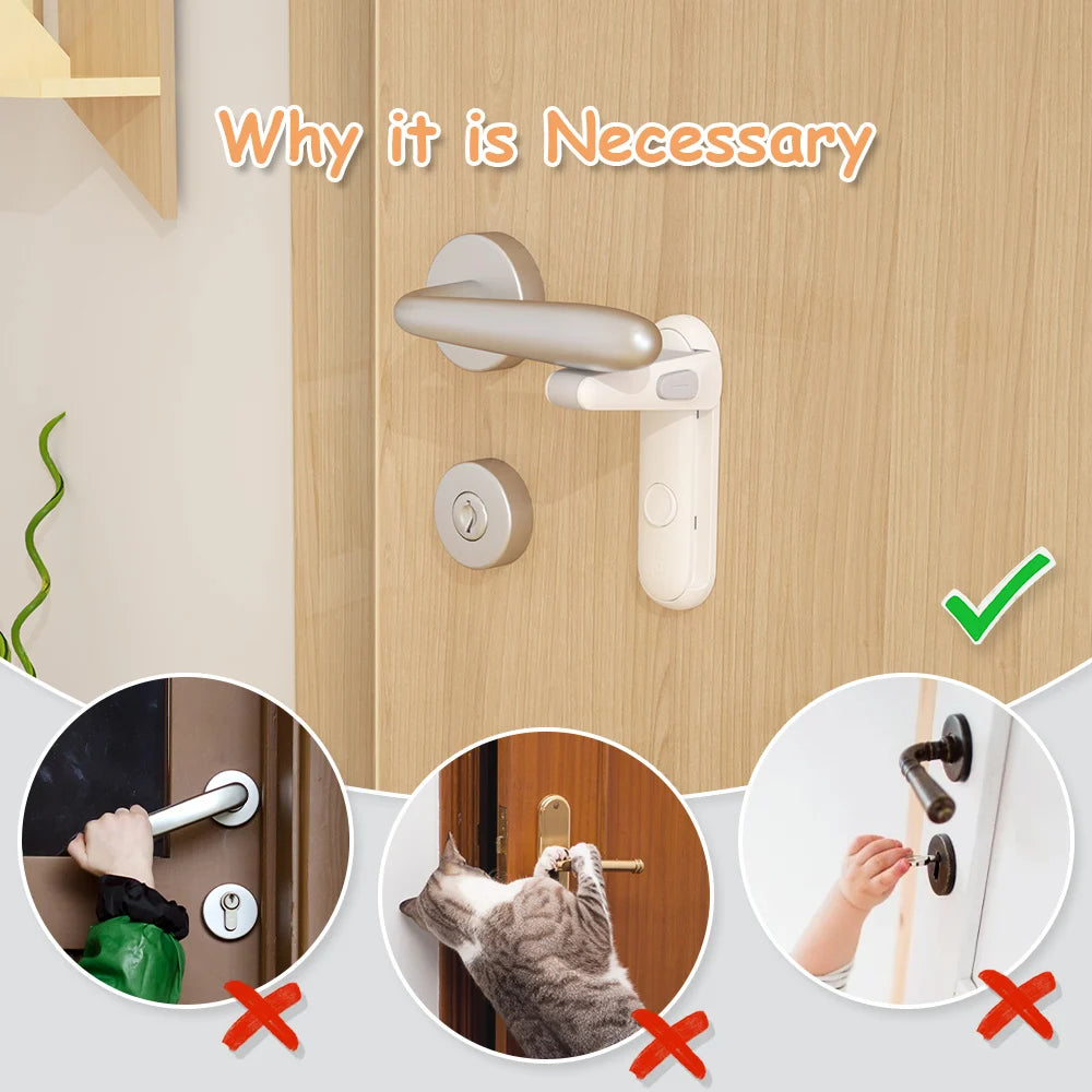 Serrures de Sécurité pour Porte - Verrou pour Enfants et Animaux avec Installation Adhésive 3M