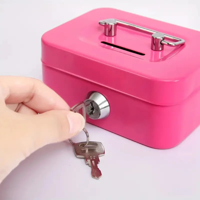 Coffre-fort pour Enfants avec Serrure et 2 Clés – Sécurisez Votre Argent, Bijoux et Objets Précieux (Mini Boîte de Sécurité)