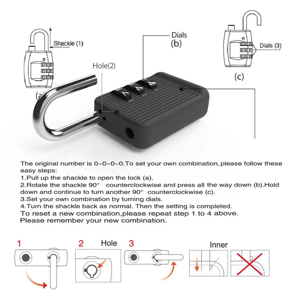 Cadenas à Code 3 Chiffres - Sécurisez Valises, Coffres et Espaces de Stockage
