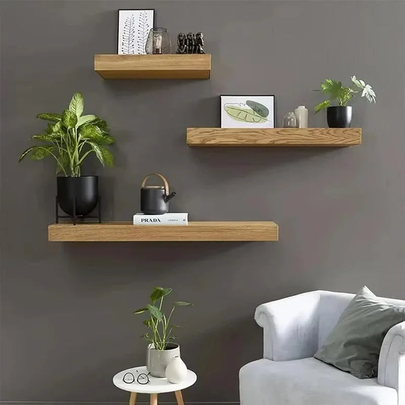 Étagère murale avec rangement secret en bois – déco et sécurité