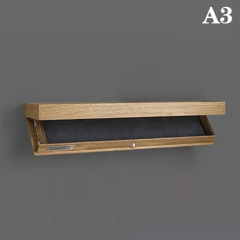 Étagère murale avec rangement secret en bois – déco et sécurité