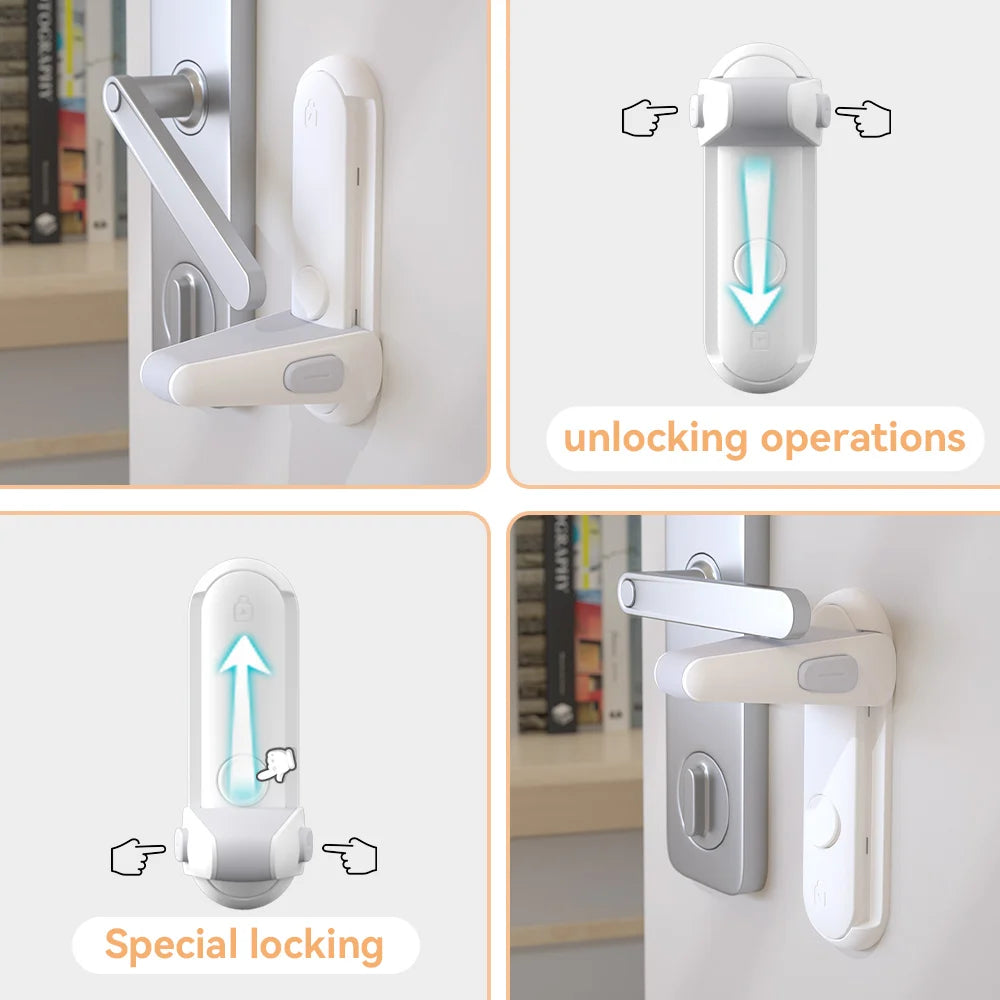 Serrures de Sécurité pour Porte - Verrou pour Enfants et Animaux avec Installation Adhésive 3M
