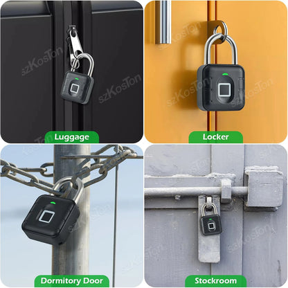 Cadenas Biométrique Étanche IP67 – Cadenas à Empreinte Digitale Sans Clé, Sécurité Anti-Vol pour Casier, Valise, Porte, Vélo