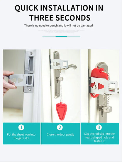 Verrou de Porte Portable – Sécurité Anti-Vole pour Maison et Hôtel
