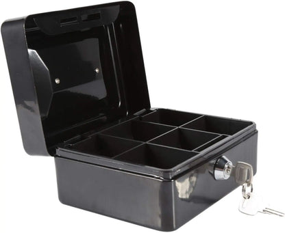 Boîte à Argent Sécurisée avec Serrure – Coffre Métallique Portable avec Plateau Compartimenté, Grande Capacité, 2 Clés Incluses