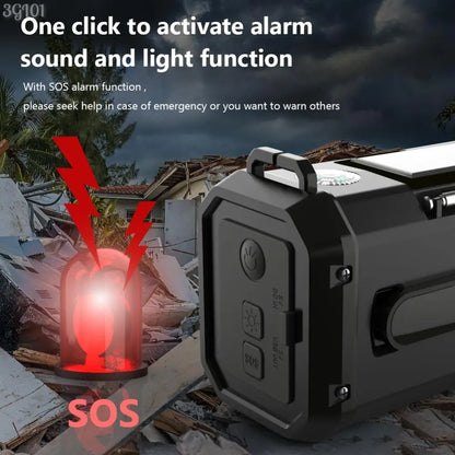 Radio solaire d'urgence 10000mAh avec SOS, lampe LED & USB Type-C