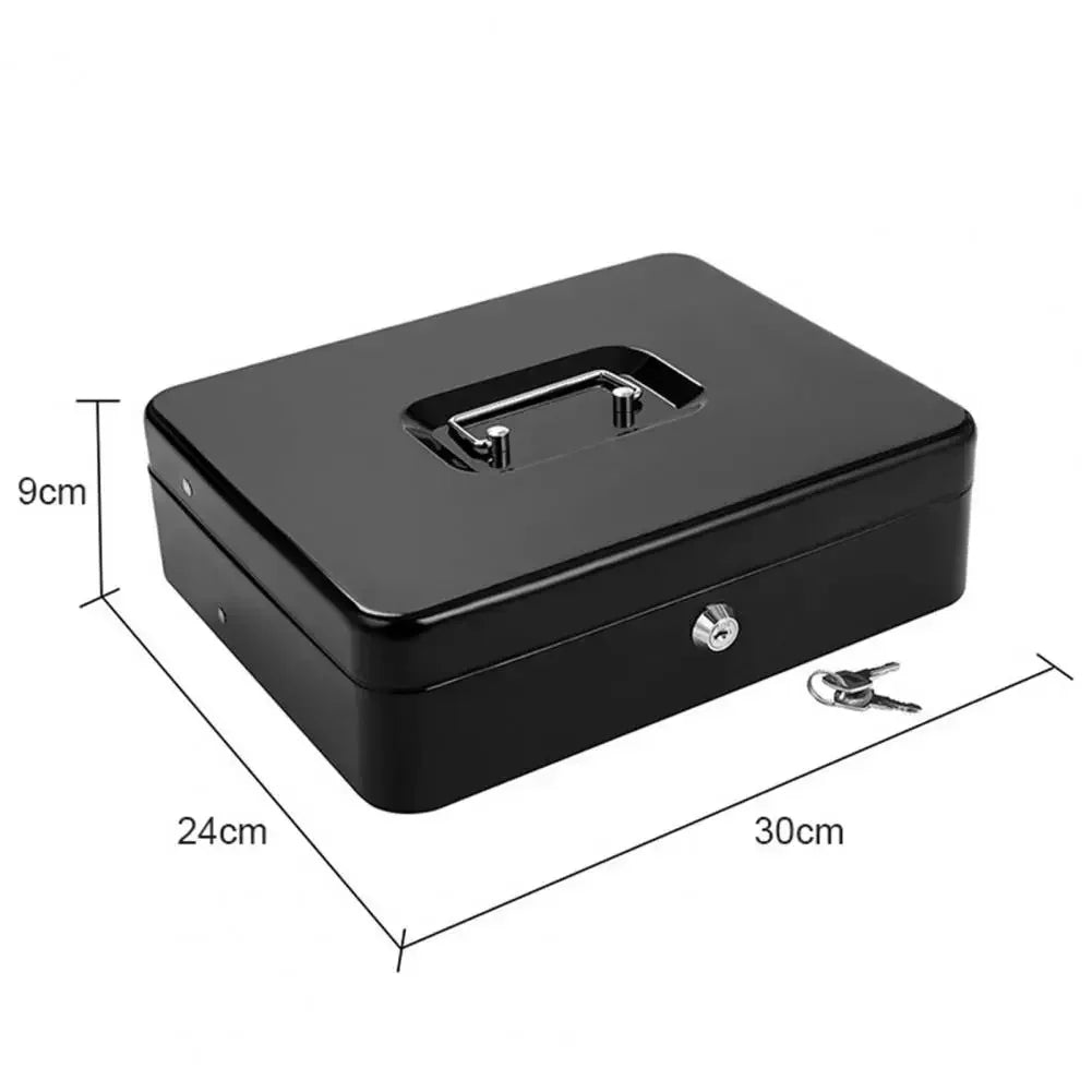 Boîte à Argent Sécurisée avec Serrure – Coffre Métallique Portable avec Plateau Compartimenté, Grande Capacité, 2 Clés Incluses