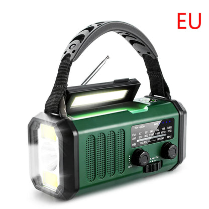 Radio solaire d'urgence 10000mAh avec SOS, lampe LED & USB Type-C