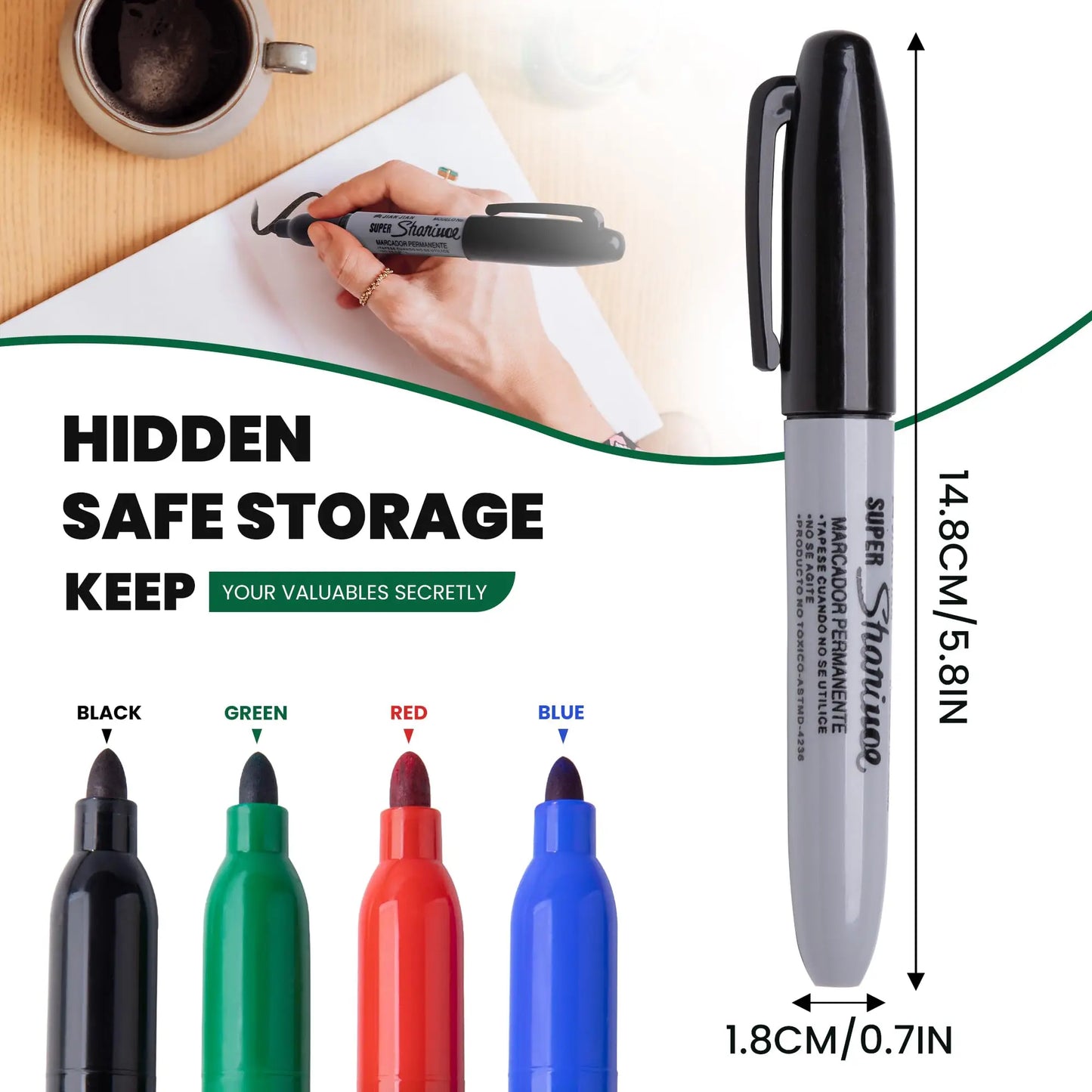 Stylo cachette discret – Rangement secret pour petits objets